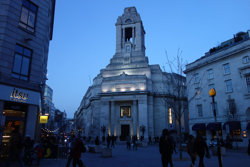 Walking down Drury Lane to meet Pete and Henry for dinner, I shot Freemasons Hall on Great Queen Street.