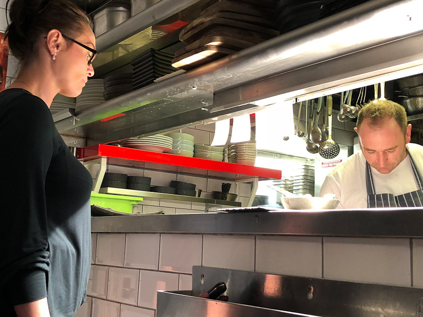 In Dublin we stayed in an Airbnb apartment on Poolbeg Street, and found a wonderful little restaurant in the next block, called the Vintage Kitchen. Here are the maitresse d' and the chef.