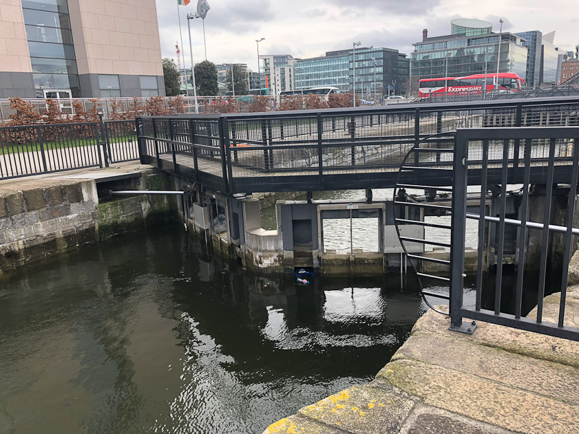 The lock on the Royal Canal leading to the Liffey.