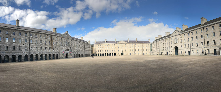 The former cavalry barracks has been occuied by the Decorative Arts branch of the Nationa. Museum of Ireland.
