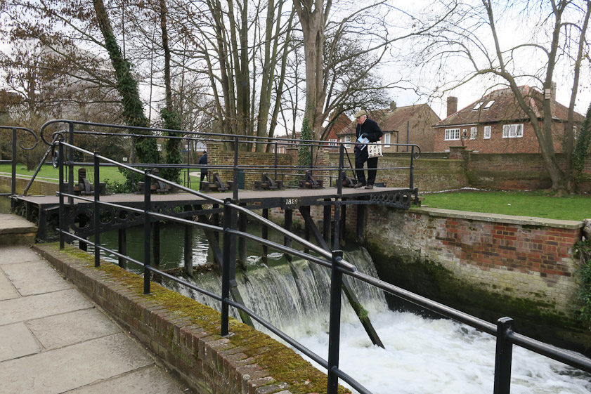Our route, well off the noisy beaten tourist path, took us over a small part of the Great Stour river that runs through Canterbury.