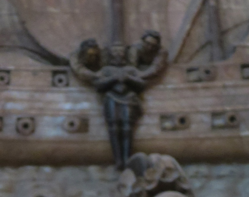 The young Hales being dropped overboard an English warship.