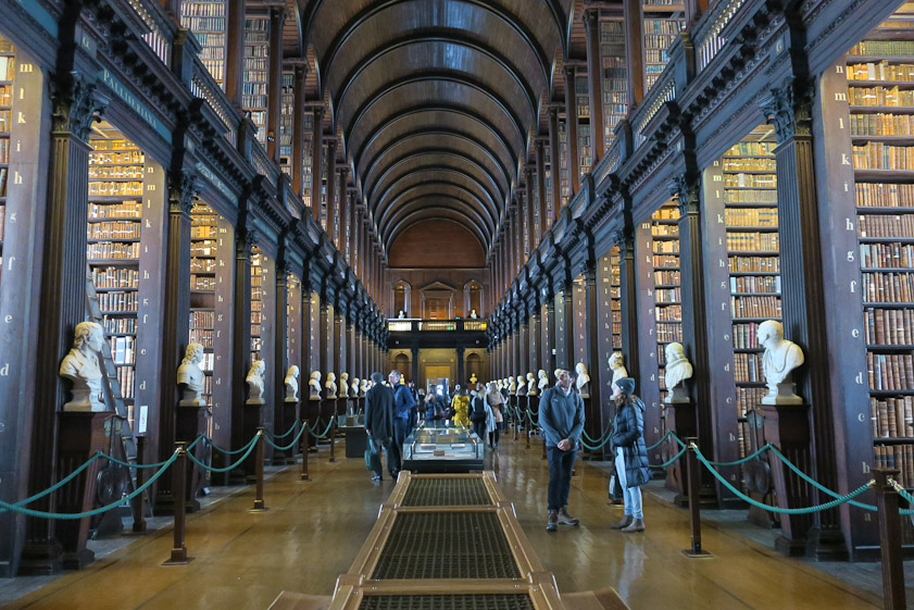 This is the reading room of the Trinity College Library, above the shop.