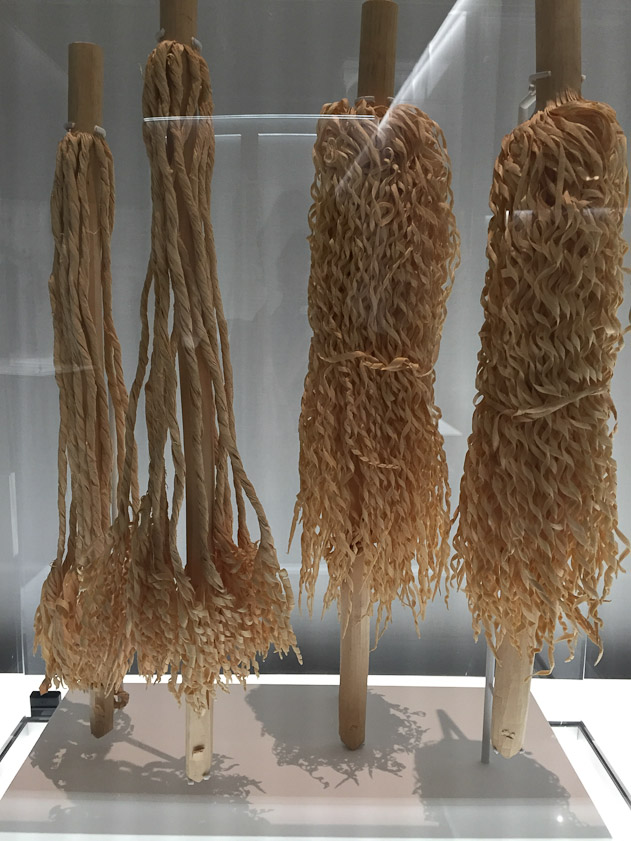 These are whispering sticks, inau of the Ainu people of Hokkaido, made of willow.