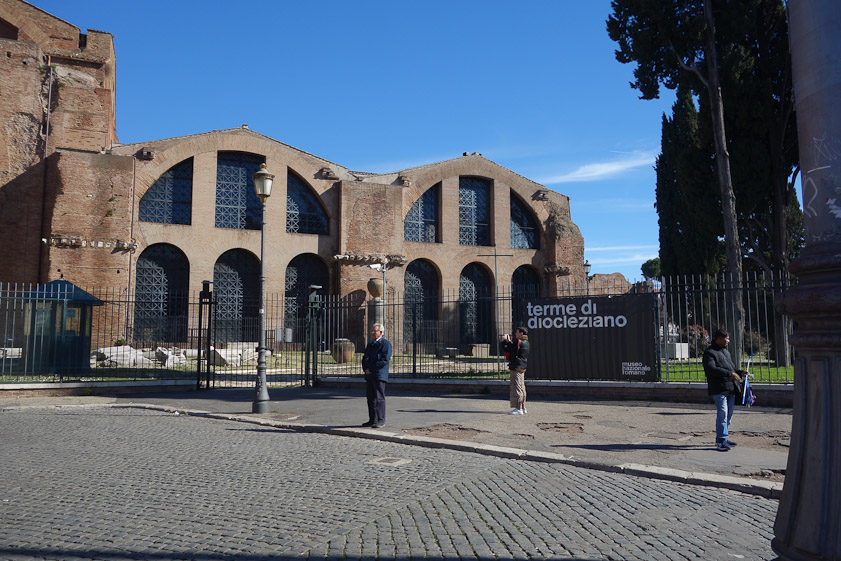 The southwest side of the Baths of Diocletian