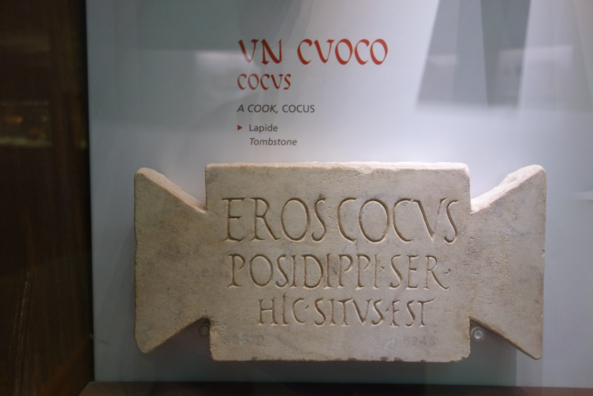 A tombstone with a distinctly different script.