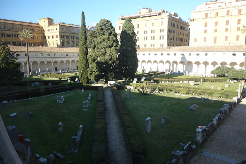 View of the cloister from the 2d floor of the museum.