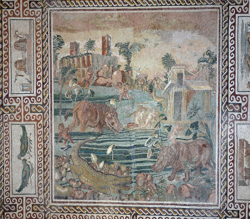 Mosaic pavement with scene of the Nile. 2c AD.