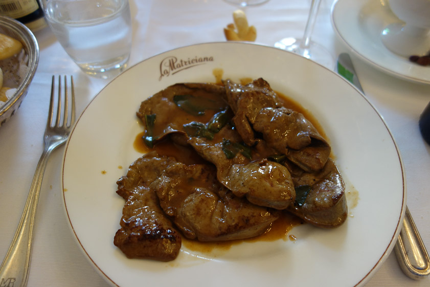 Calf's liver at La Matriciana.