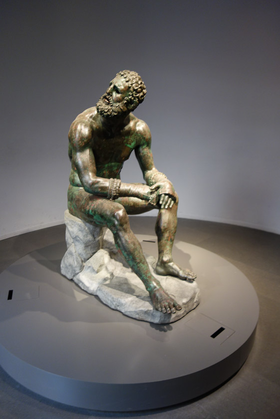 The Boxer at Rest in the museum.
