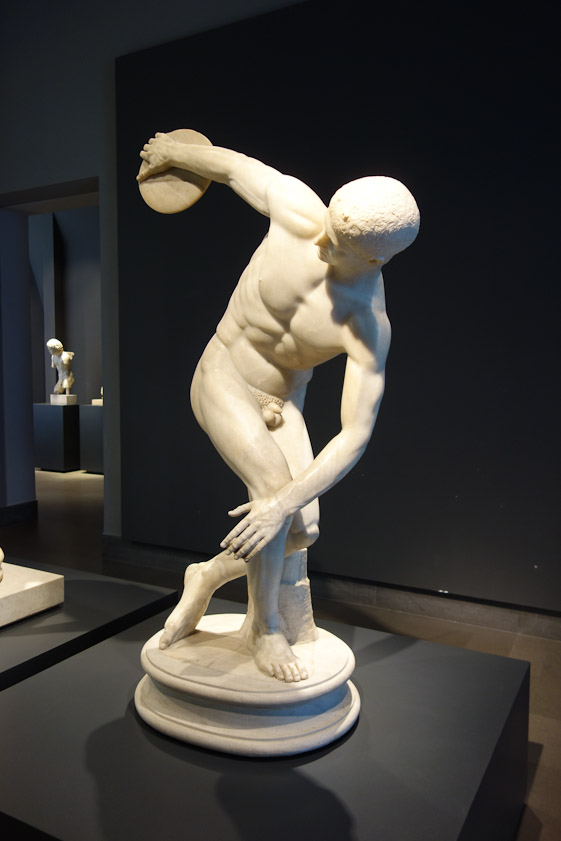 The Disocolo Lancellotti is mid 2c AD copy of the bronze discobolus by the Greek Myron (c. 450 BC).