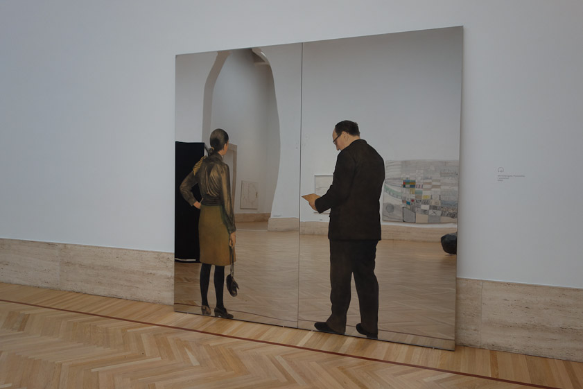 Interesting painting on a mirror, 