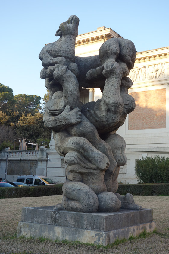 Further on we passed the Museum of Modern Art, with this pyramid of human forms outside.
