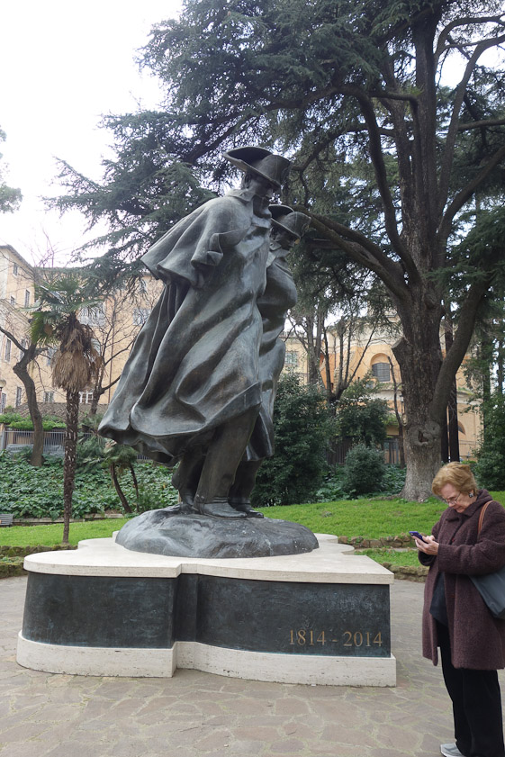 En route to our next sight we came across this large stature of two cloaked figures that were a memorial to the ejection of the French from Italy in 1814.