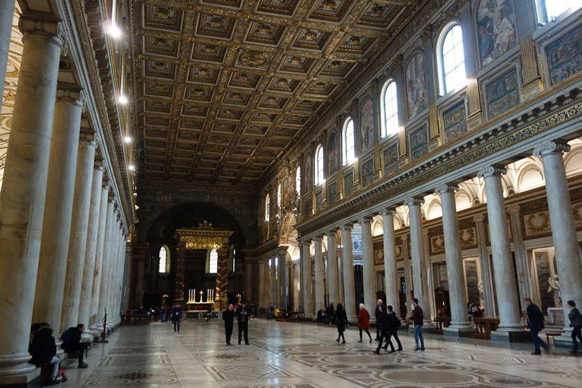The church, Santa Maria Maggiore, turned out to be splendid, a basilica under control of the Vatican, with old mosaics and an old plan.