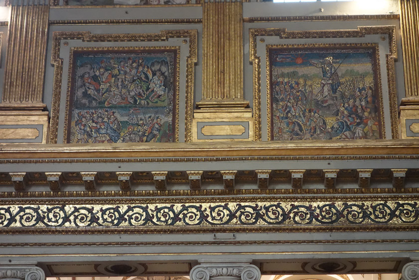 A telephoto of two mosaics.