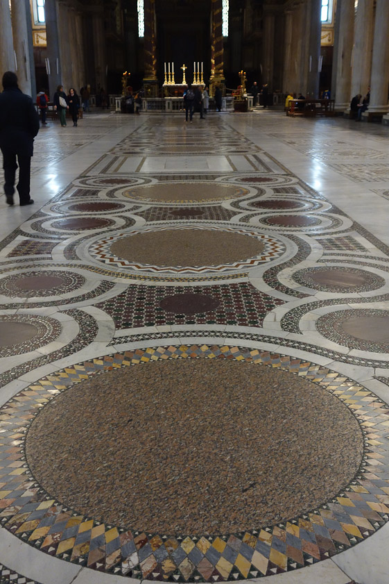 The very nice 14c Cosmati floor in the name.