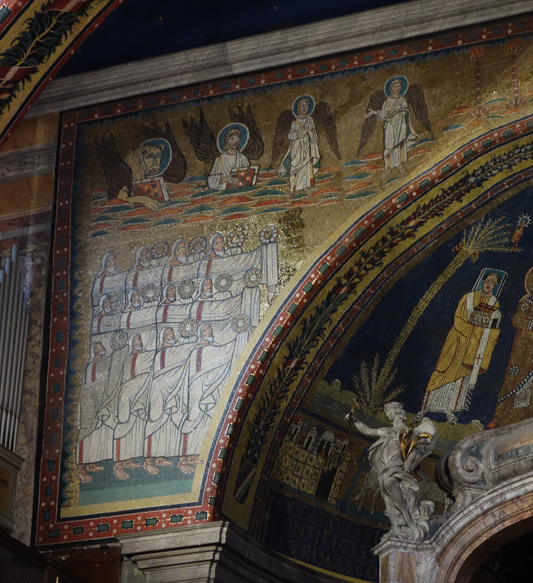 The left side of the apse arch.