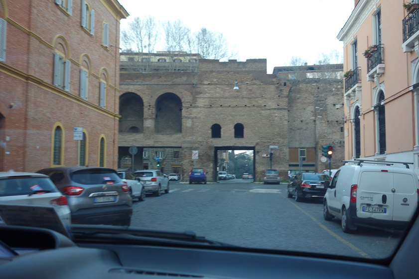 Coming up to the Aurelian wall.