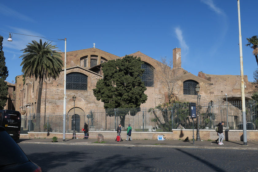 The southeast side of the ruins of the Baths of Diocletian.