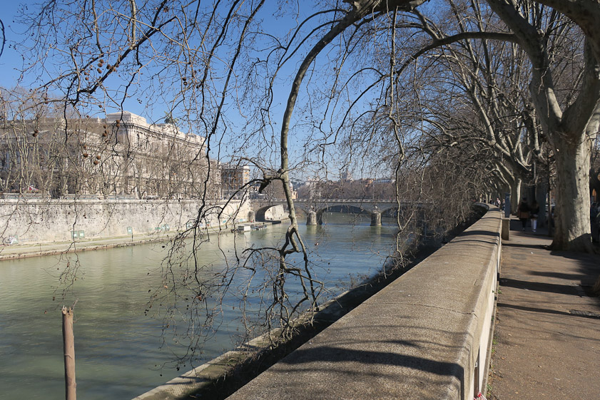 We walked north, going upstream.