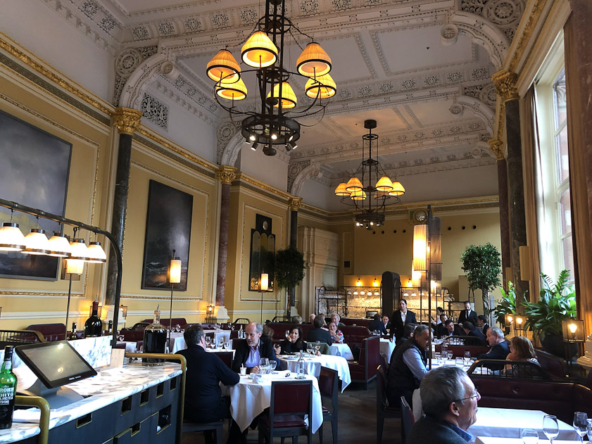 After seeing the Brisihh Library show again we went to lunch in the Gordon Scott restaurant in a hotel built by that architect.