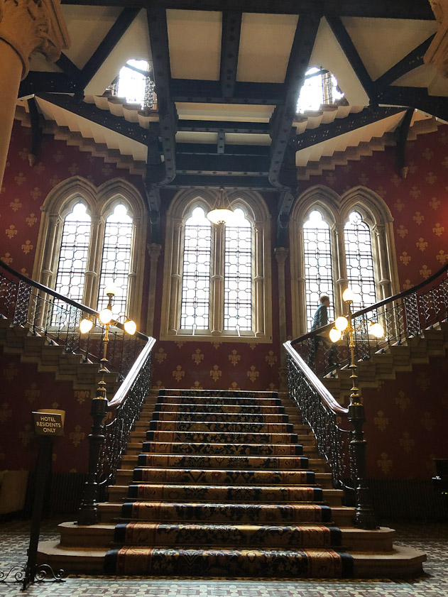 The brand staircase in the hotel.