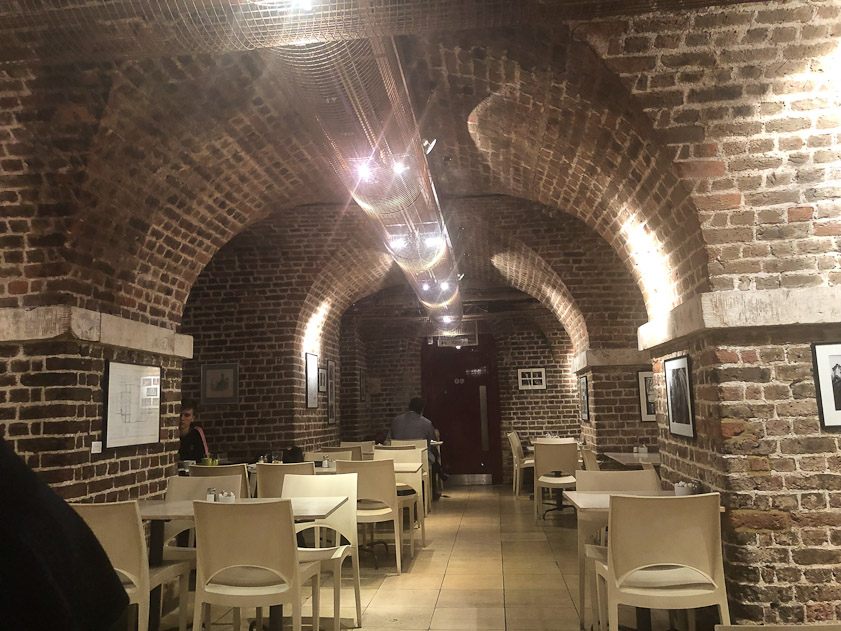 We had lunch at Footstool, the restaurant under St. John's Smith Square, a little south of the abbey.