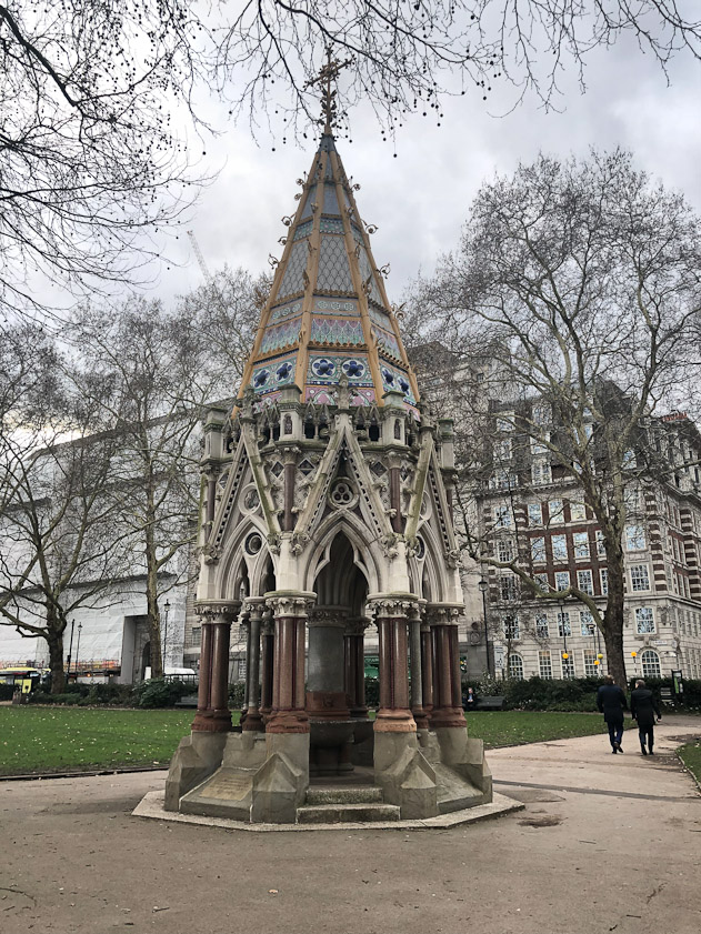 Entering the park on the left bank of the Thames we first came to this monumnet to the abolition of slavery in 1834.