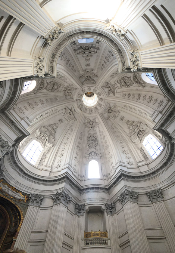 Borromini designed Sant'Ivo alla Sapienza as six intersecting curved surfaces.