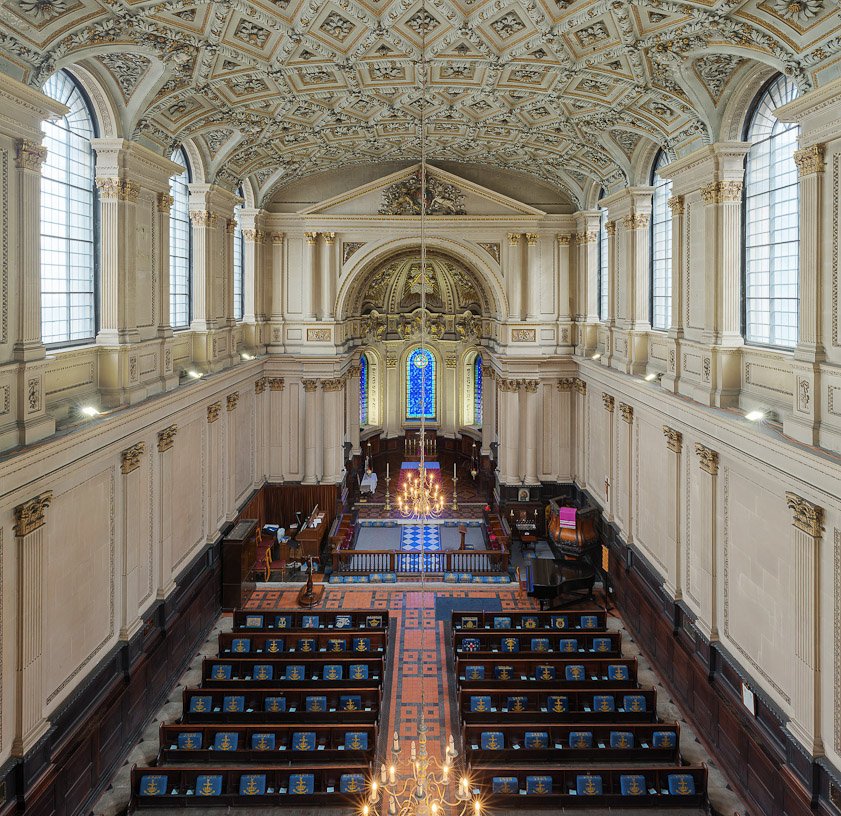 The interior of St. Mary le Strand, from Wikipedia.