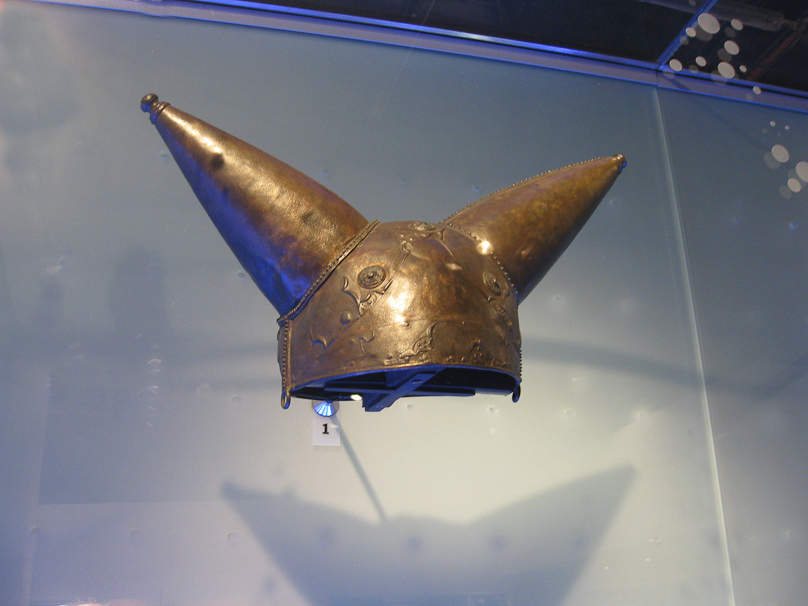 Replica of helmet found in the Thames River at Waterloo Bridge in the 1860s. It is dated 150-50 BC.