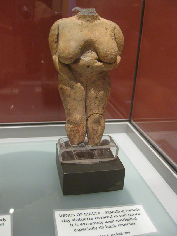 This clay figure is called the Venus of Malta, and is reasonably lifelike, in contrast to other figures known as 