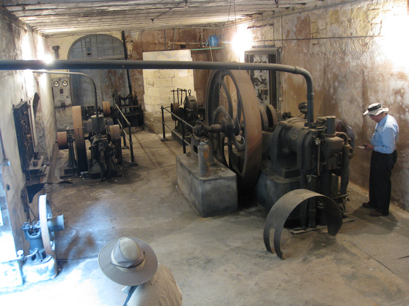 In the basement of a garden building behind the Palazzo Parisio we viewed this disused engine that supplied electrical power to the Palazzo.