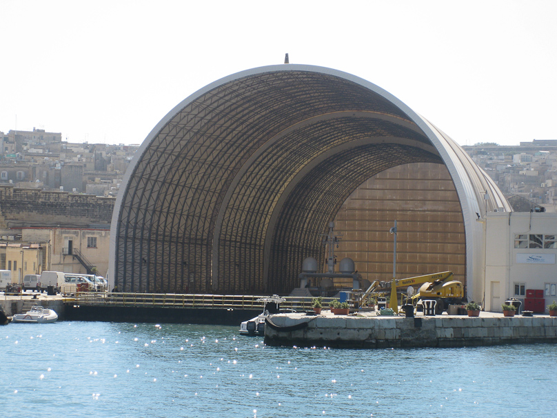 A ship hall in French Creek where private yachts can be repaired under cover.