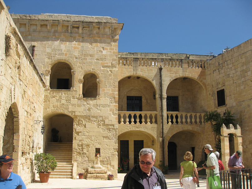 Courtyard of the residence on top of Fort St. Angelo.