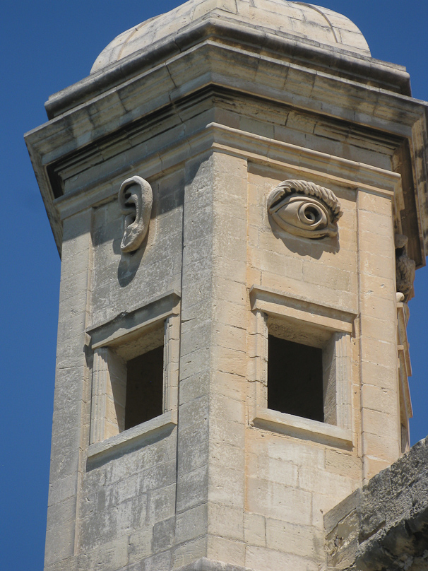 The ear and eye symbolize the duties of the lookout to listen and look.