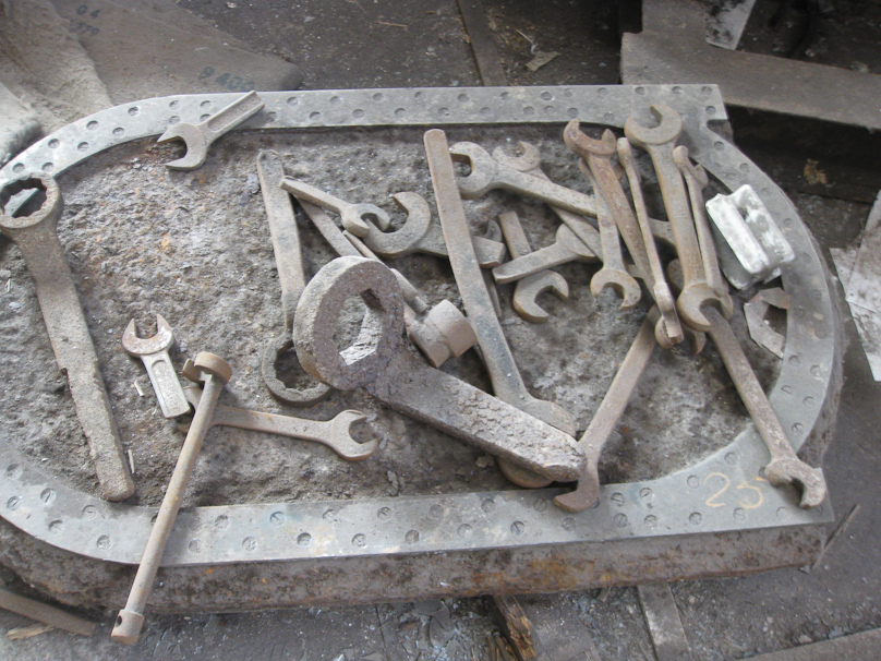 Assorted tools at the former boiler shop.