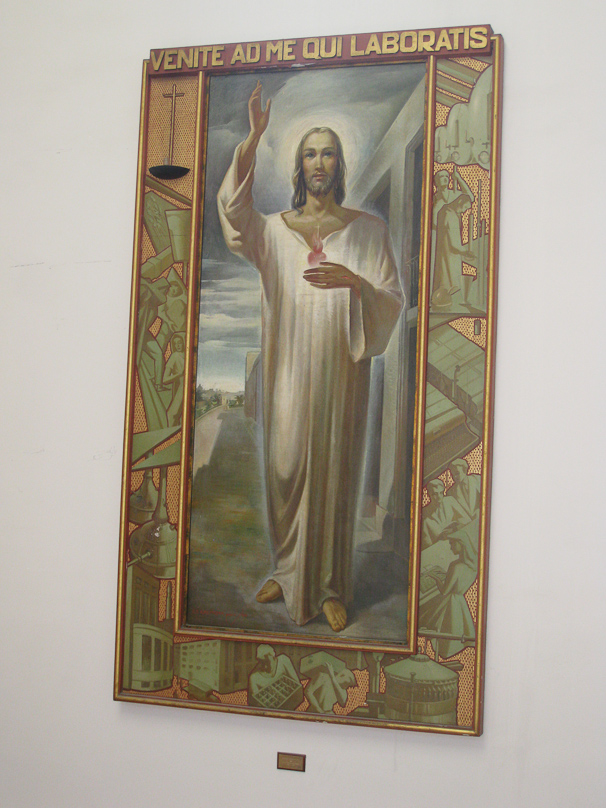 Painting on the staircase at Farsons. The quote is from Matthew 11: 
