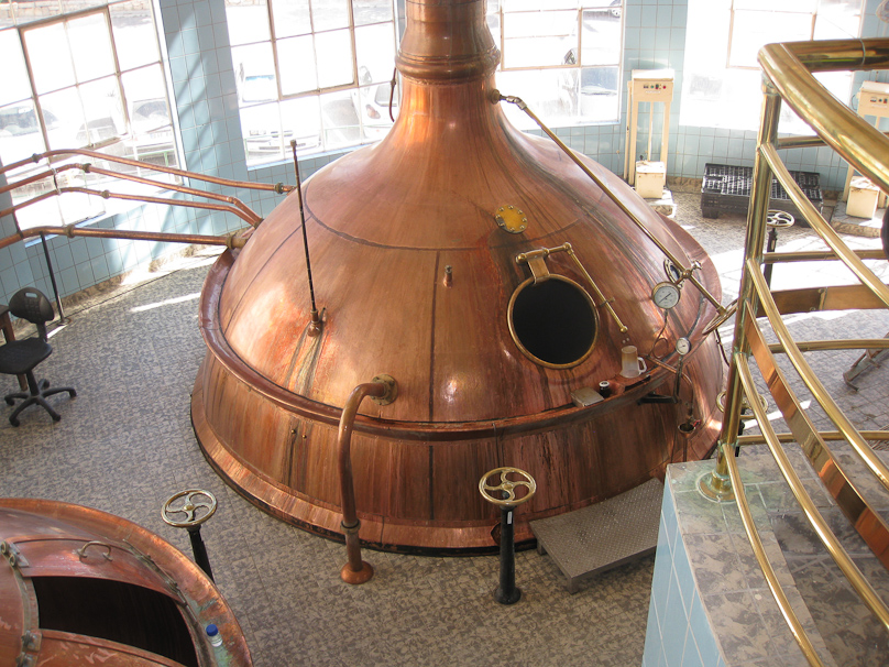 Boiling copper at Farsons Brewery.