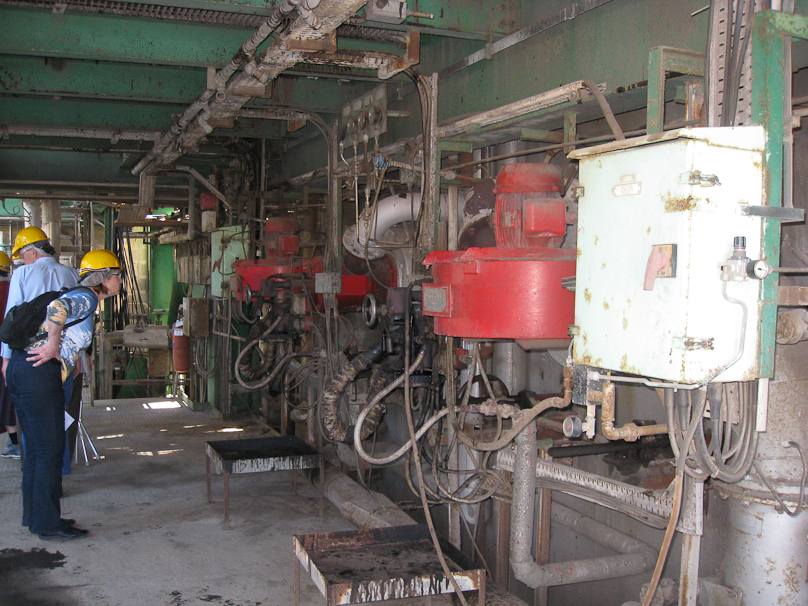 These are the bottoms of boilers, in another part of the plant.