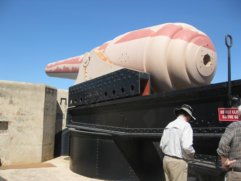 There were four of these muzzle loaders installed in the Mediterranean in the 1880s by the British: two on Malta and two at Gibraltar. They were designed to defend against Italian battleships with the same guns made by the same British company, Armstrong. The gun weighs 100 tons and could only be moved by hydraulic machinery.