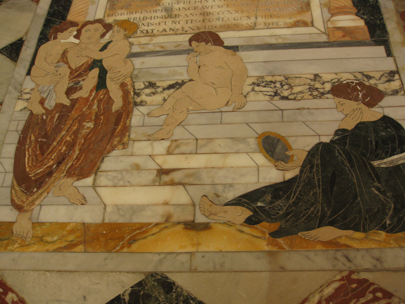 Memorial in stone intarsia, Mdina Cathedral