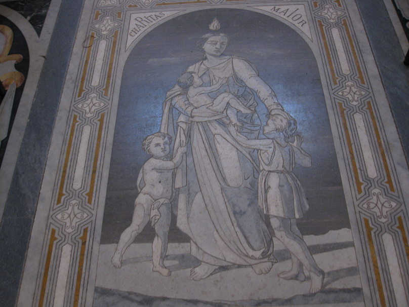Stone intarsia grisaille.