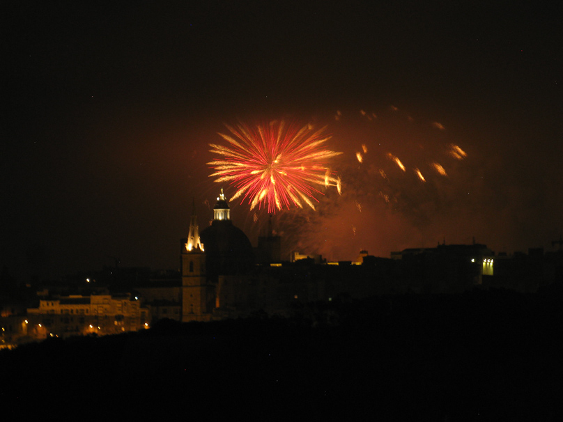 There were fireworks from 9:30 to 10:30 sporadically several nights during the 12 days we were in Malta.