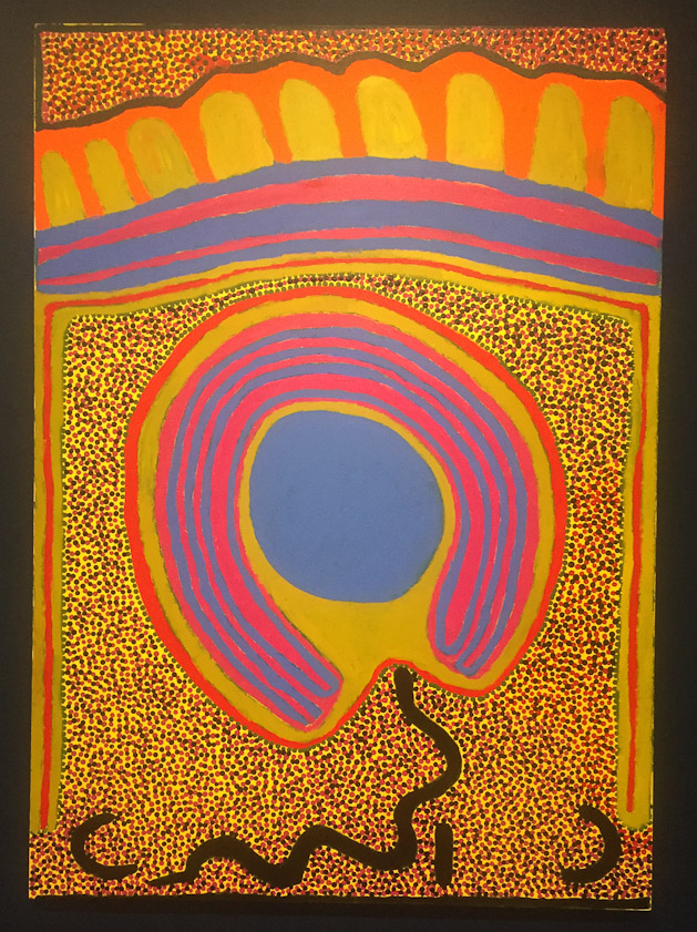 We walked through part of the downtown from Arnold's to the Frist Center for the Visual Arts and saw an excellent show of Aboriginal art from Australia collected by Margaret Levi and Robert Kaplan and promised to the Seattle Museum of Art. The introductory poster is 