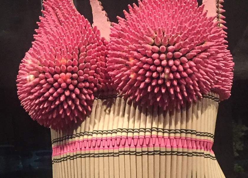 Until I blew up that photo I didn't realize the dress was made of crayons!