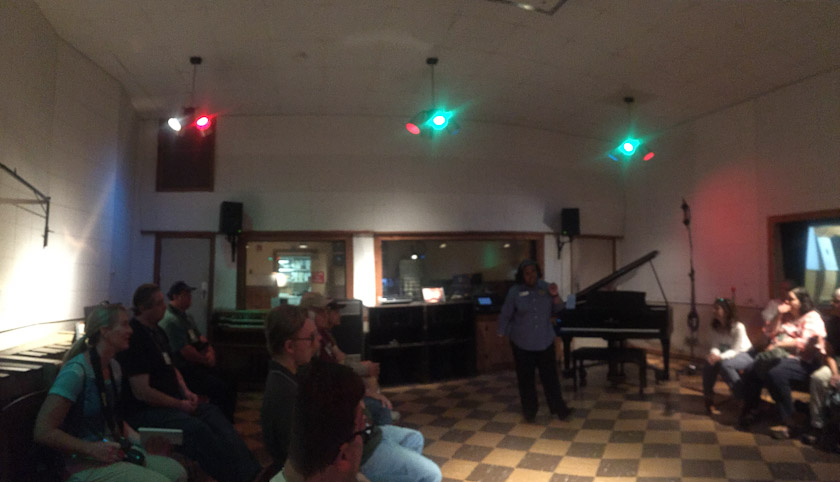 Studio B was where Elvis Presley performed for many of his RCA recordings. Curiously, it housed not only the various vocalists and instrumentalists, but also several keyboard instruments, including the grand piano and a Hammon organ.