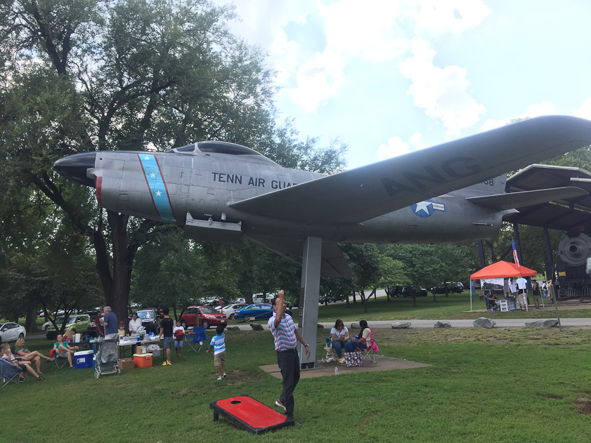 Another relic in Centennial Park, an F-86D. That's a rocket launcher uder the cockpit.