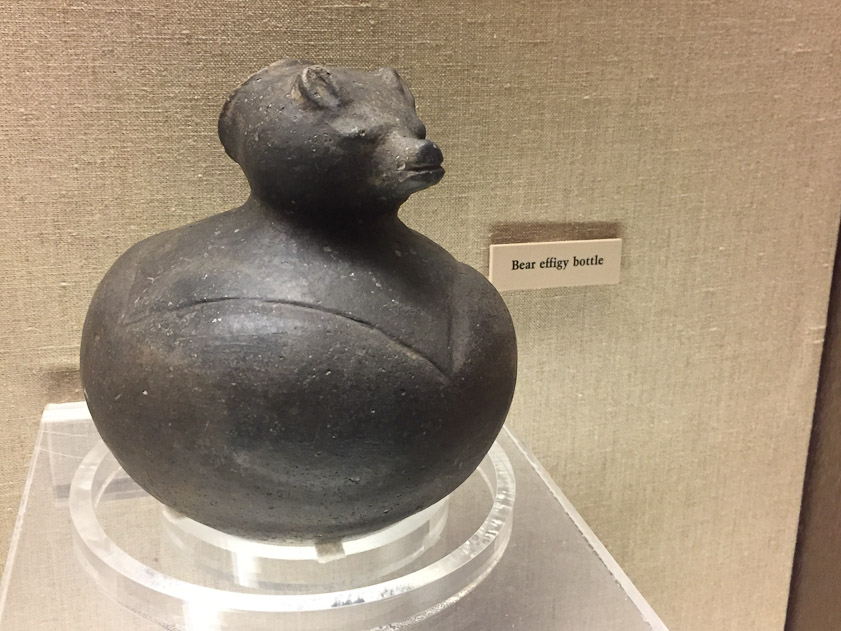 A jug with a bear's face.